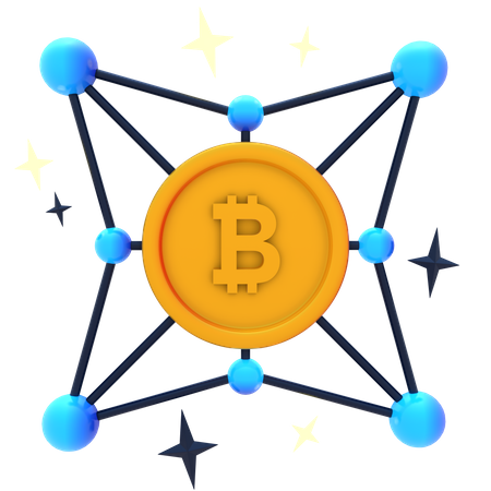 Bitcoin-Netzwerk  3D Icon