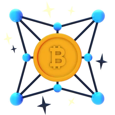 Bitcoin-Netzwerk  3D Icon