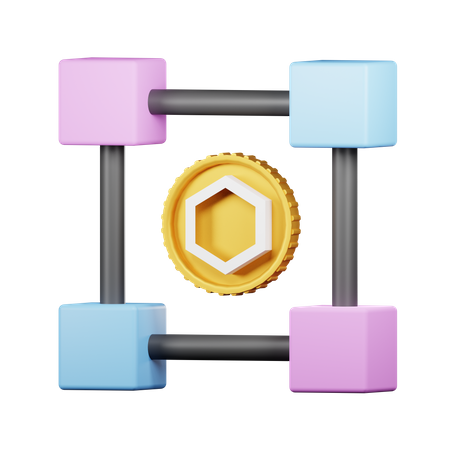 Bitcoin-Netzwerk  3D Icon