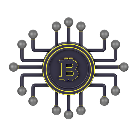 Bitcoin-Netzwerk  3D Icon