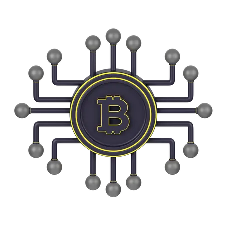 Bitcoin-Netzwerk  3D Icon