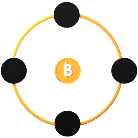 Bitcoin-Netzwerk  3D Icon