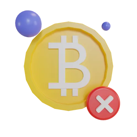 Bitcoin wird nicht akzeptiert  3D Illustration