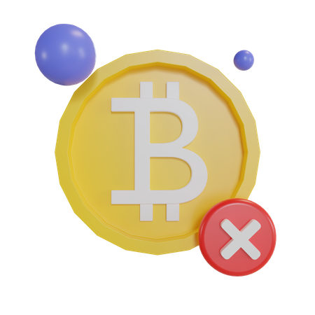 Bitcoin Not Accepted  3D Icon