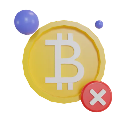 Bitcoin Not Accepted  3D Illustration