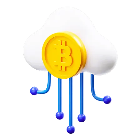 Nuvem bitcoin  3D Icon