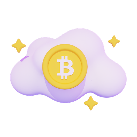 Nuvem bitcoin  3D Icon