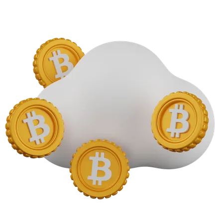 Nuvem bitcoin  3D Icon