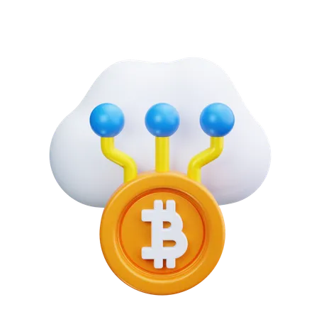 Nuvem bitcoin  3D Icon