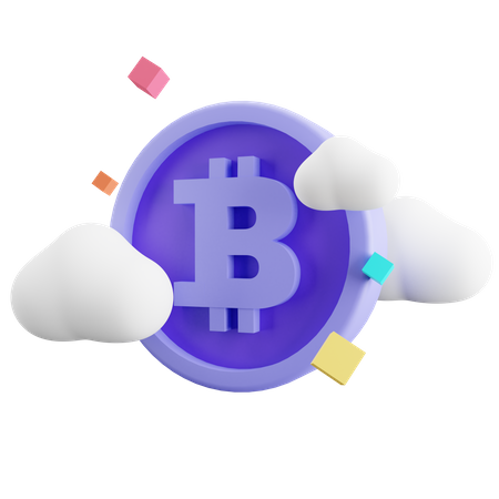 Nuvem bitcoin  3D Illustration