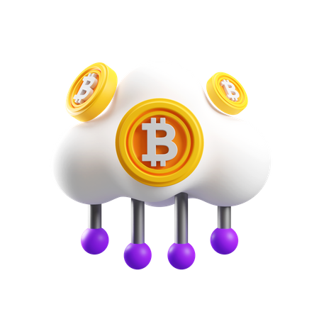 Nuvem bitcoin  3D Icon