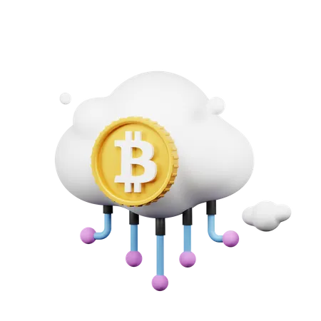 Nuvem bitcoin  3D Icon