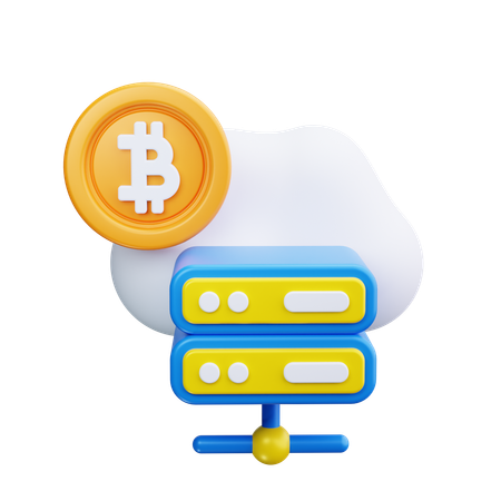 Servidor em nuvem bitcoin  3D Icon