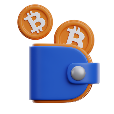 Bitcoin Or Crypto Wallet With Coins  3D Icon