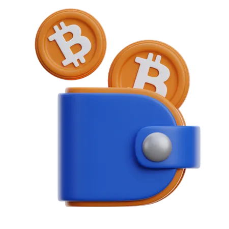 Bitcoin Or Crypto Wallet With Coins  3D Icon