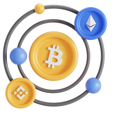 Orbite Bitcoin  3D Icon