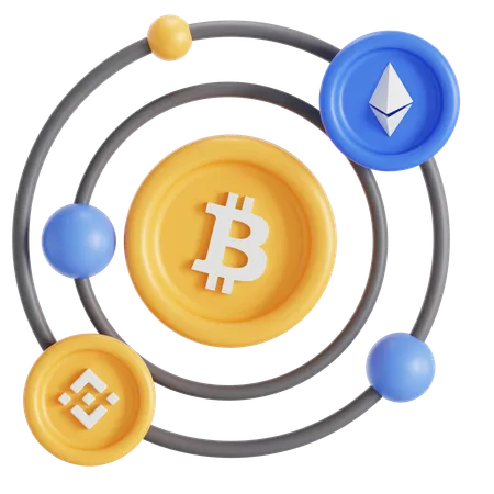 Orbite Bitcoin  3D Icon