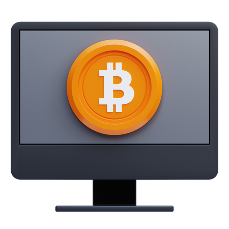 Ordinateur bitcoin  3D Icon