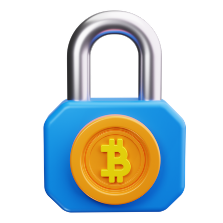 ビットコイン南京錠  3D Icon