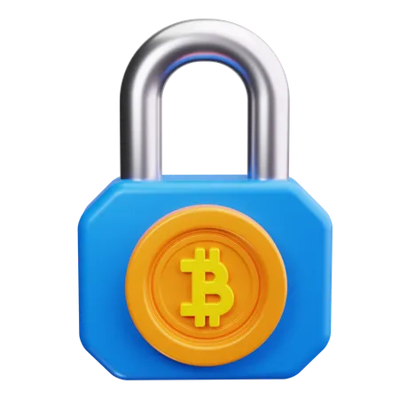 ビットコイン南京錠  3D Icon