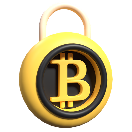 Bitcoin Padlock  3D Icon