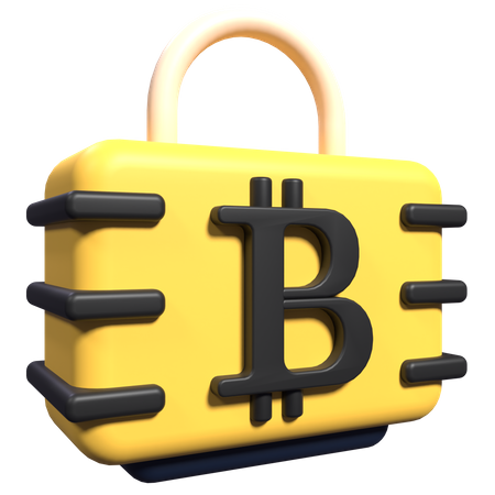 Bitcoin Padlock  3D Icon