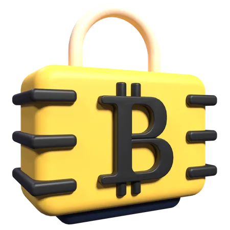 Bitcoin Padlock  3D Icon