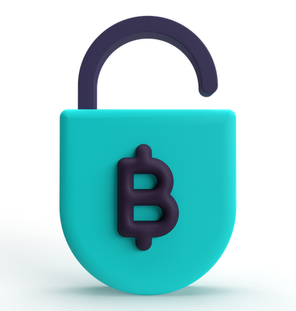 Bitcoin Padlock  3D Icon