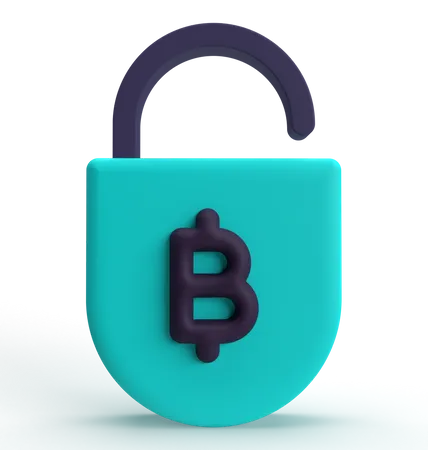 Bitcoin Padlock  3D Icon