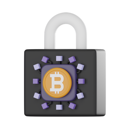 Bitcoin Padlock  3D Icon