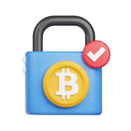 Bitcoin Padlock  3D Icon