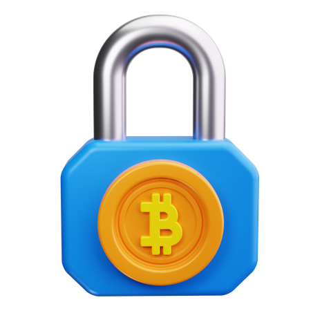 Bitcoin Padlock  3D Icon