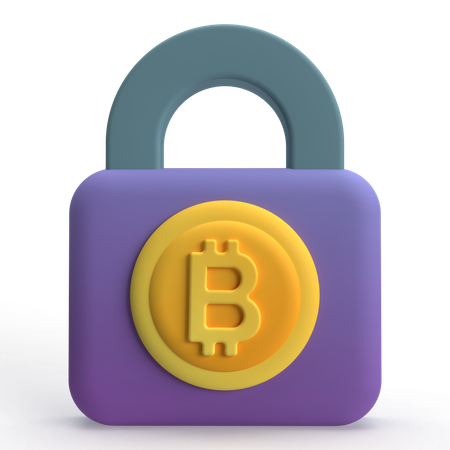 Bitcoin Padlock  3D Icon