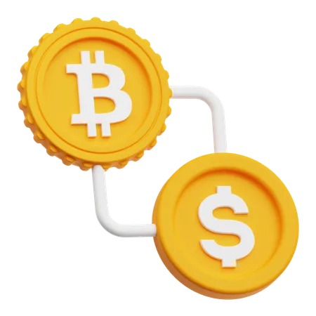 Bitcoin para dólar  3D Icon