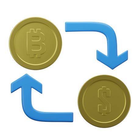 Bitcoin para USD  3D Illustration