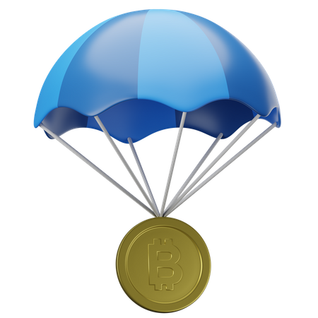Bitcoin Parachute 3D Illustration