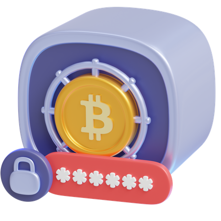 Bitcoin Password  3D Icon