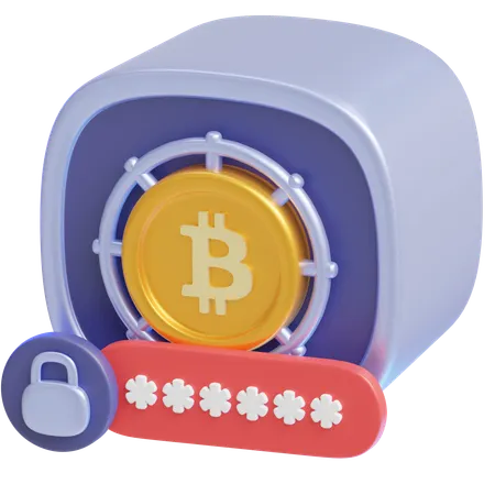 Bitcoin Password  3D Icon
