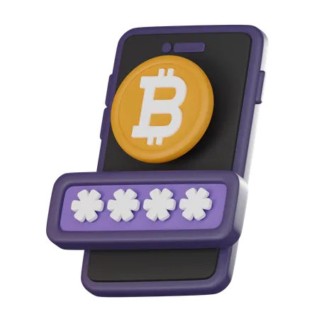 Bitcoin Password  3D Icon