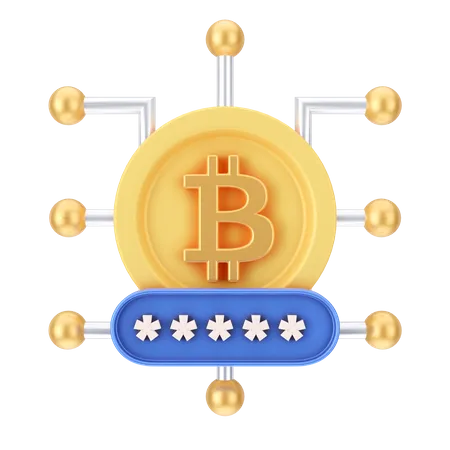 Bitcoin Password  3D Icon