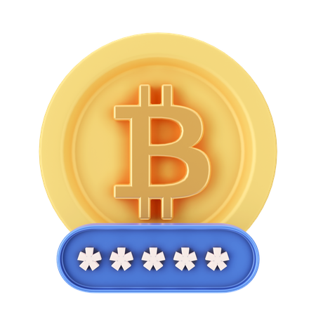 Bitcoin Password  3D Icon