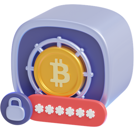 Bitcoin Password  3D Icon