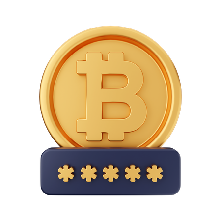 Bitcoin Password 3D Icon