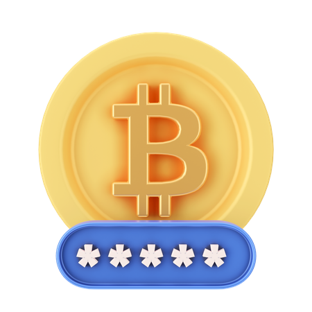 Bitcoin Password 3D Icon