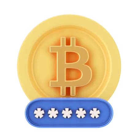 Bitcoin Password  3D Icon
