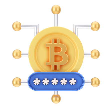 Bitcoin Password  3D Icon