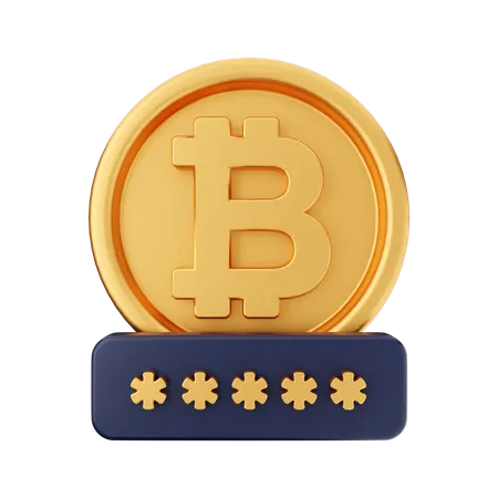 Bitcoin-Passwort  3D Icon
