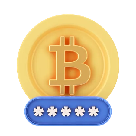 Bitcoin-Passwort  3D Icon