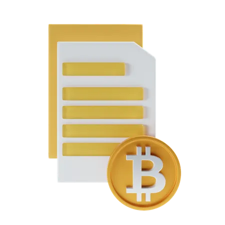 Bitcoin Payment File Icon 3D Icon