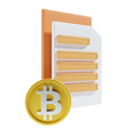 Bitcoin Payment File Icon 3D Icon